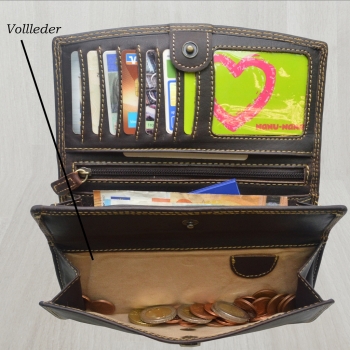 RFID Schutz Große Leder Damen Brieftasche Vintage mit Adler Motiv Biker Geldbörse